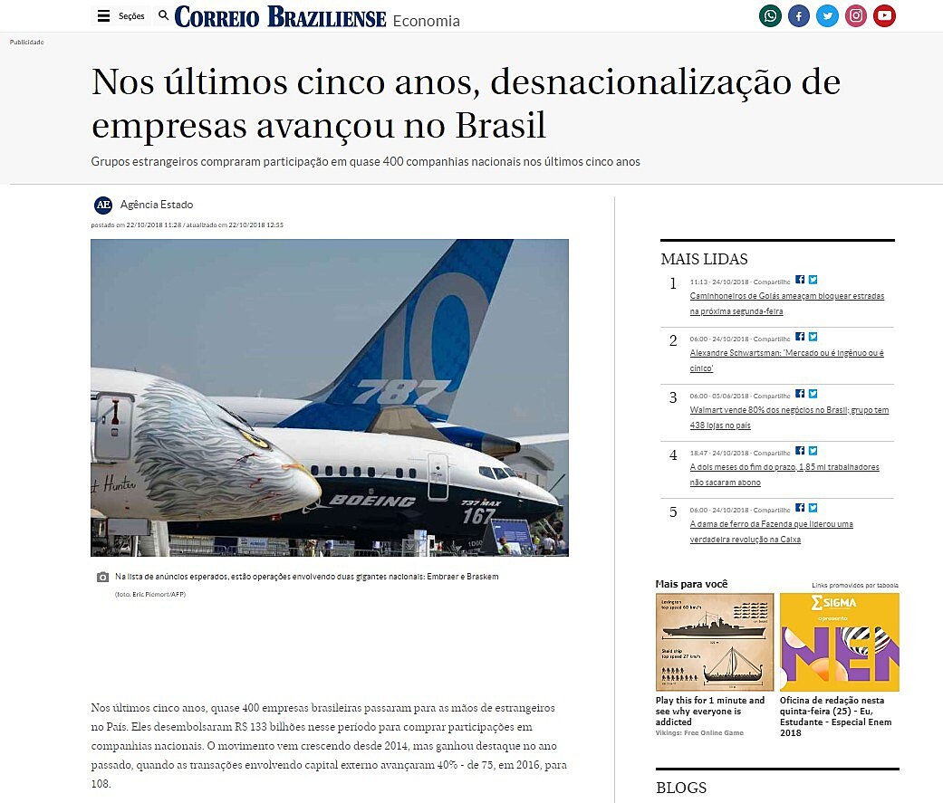 Nos ltimos cinco anos, desnacionalizao de empresas avanou no Brasil